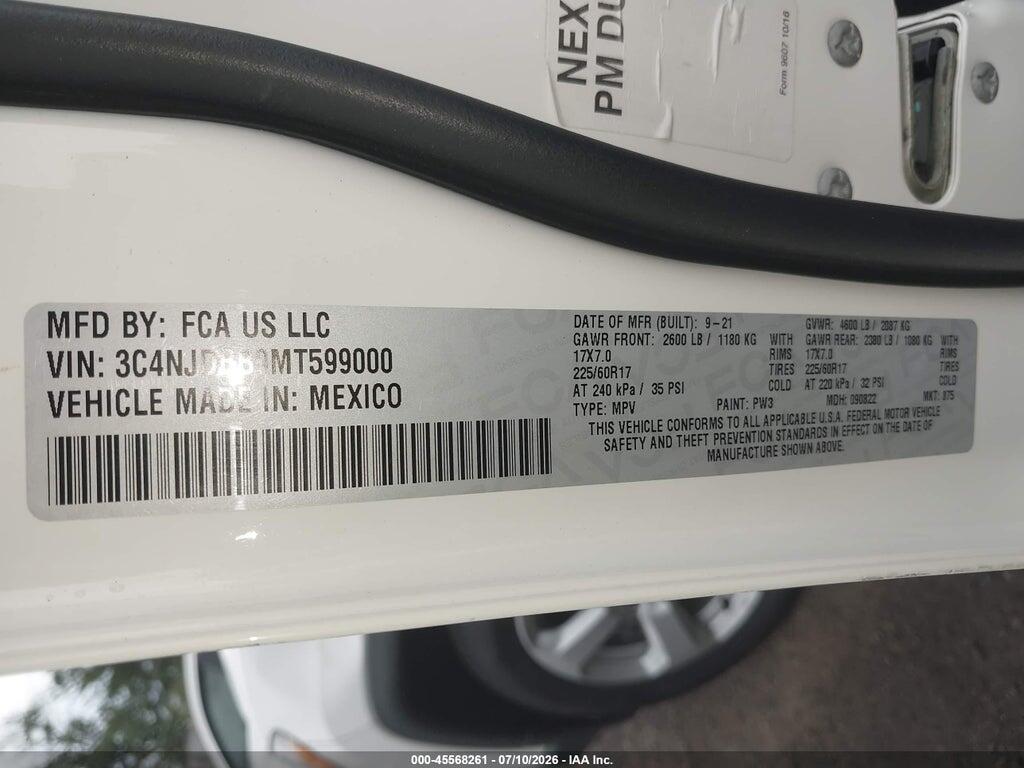 3C4NJDBB9MT599000 2021 JEEP COMPASS photo no. 9