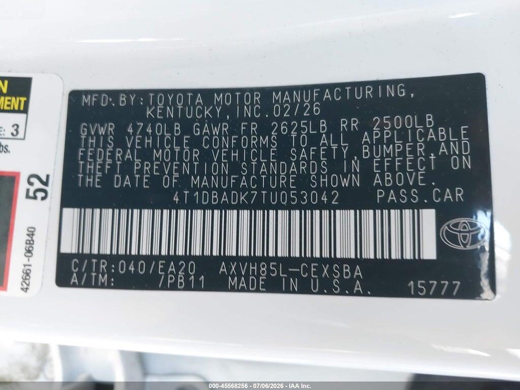 4T1DBADK7TU053042 2026 TOYOTA CAMRY photo no. 9