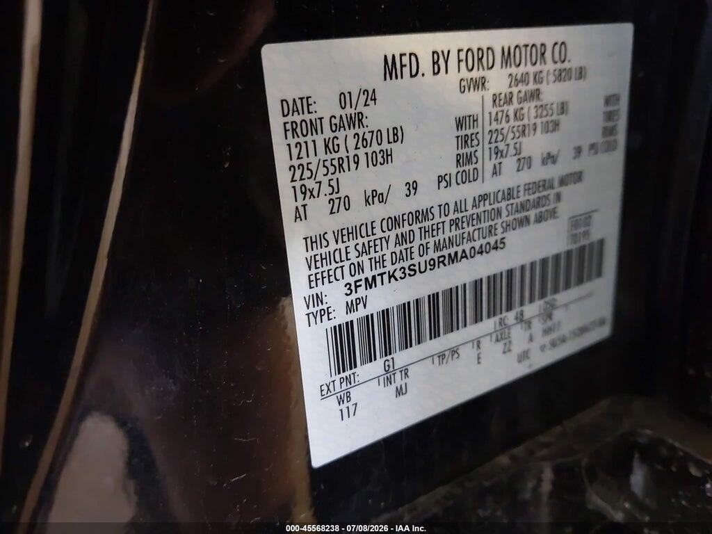 3FMTK3SU9RMA04045 2024 FORD MUSTANG MACH-E photo no. 9