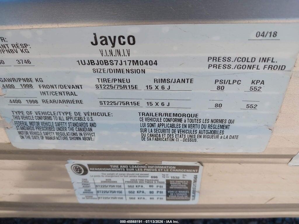 1UJBJ0BS7J17M0404 2018 JAYCO JAYFL184BH photo no. 9