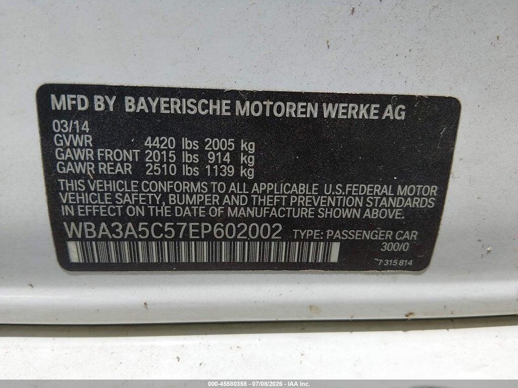 WBA3A5C57EP602002 2014 BMW 328I photo no. 9