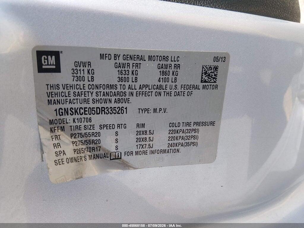 1GNSKCE05DR335261 2013 CHEVROLET TAHOE photo no. 9