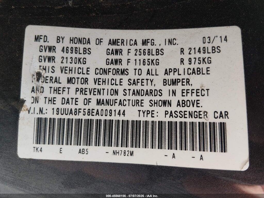 19UUA8F58EA009144 2014 ACURA TL photo no. 9