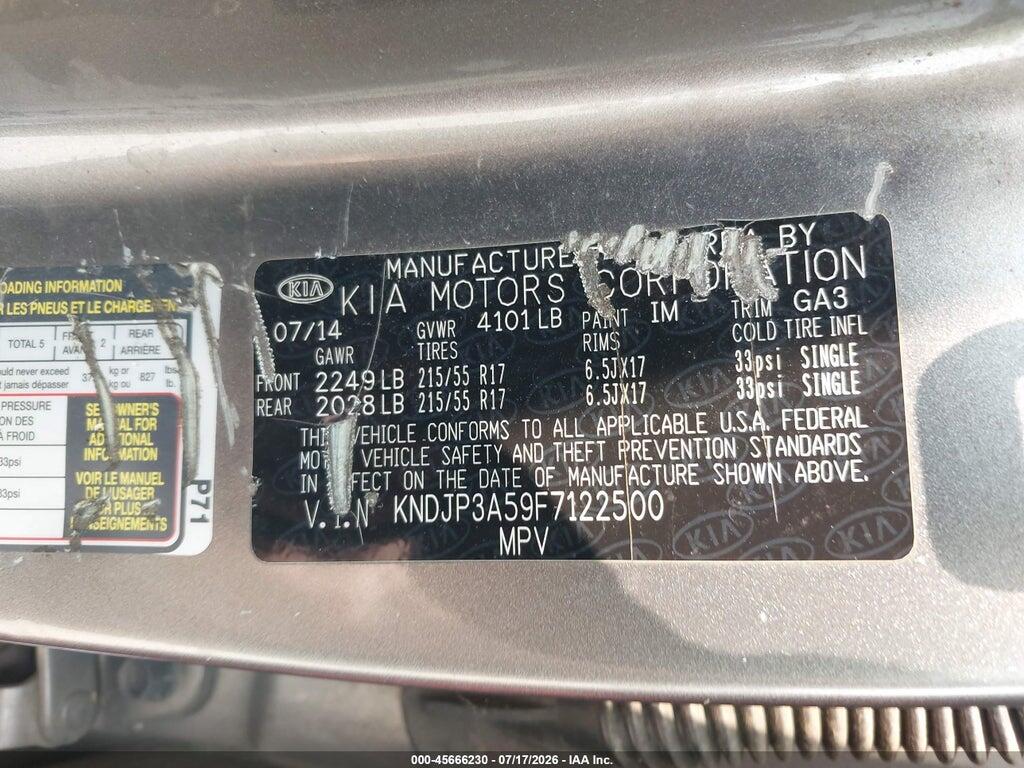 KNDJP3A59F7122500 2015 KIA SOUL photo no. 9