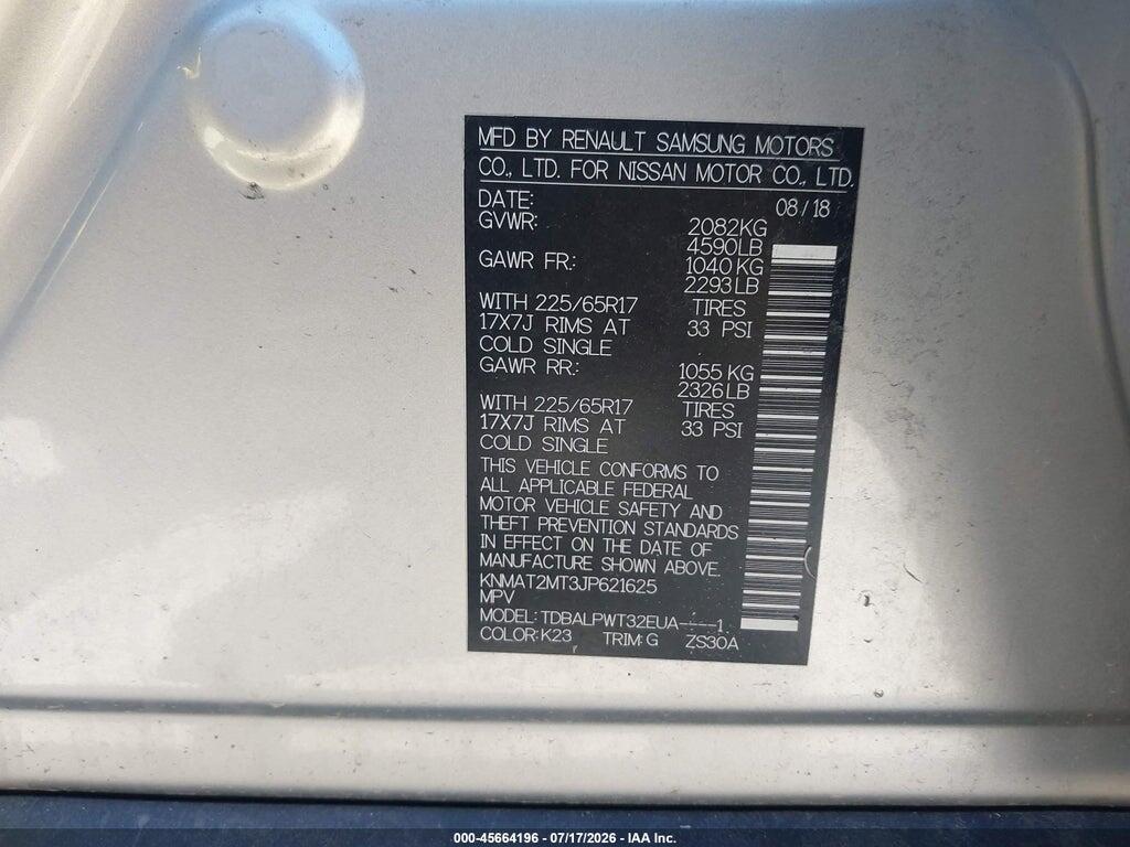 KNMAT2MT3JP621625 2018 NISSAN ROGUE photo no. 9