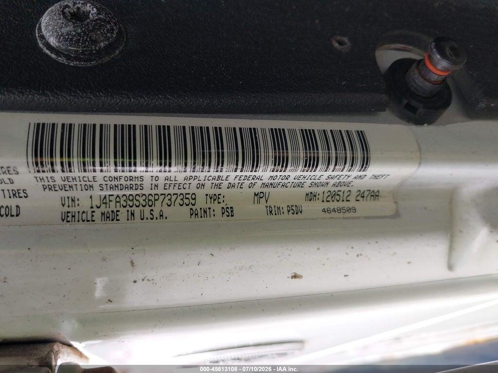 1J4FA39S36P737359 2006 JEEP WRANGLER photo no. 9