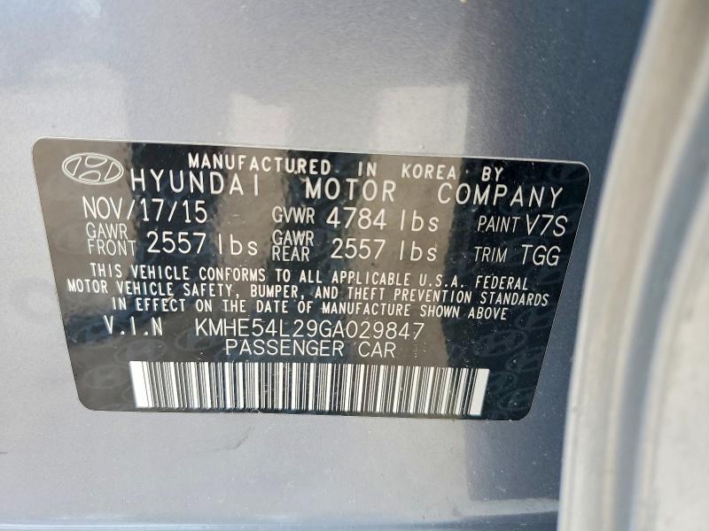 KMHE54L29GA029847 2016 HYUNDAI SONATA PLUG-IN HYBRID photo no. 12
