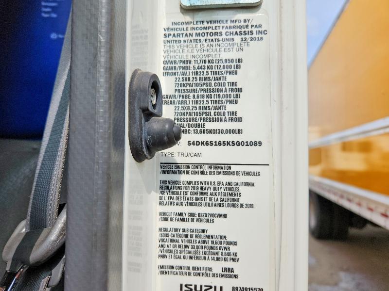 2019 ISUZU FTR REFRIGERATED BOX TRUCK — Фото 12 из 13