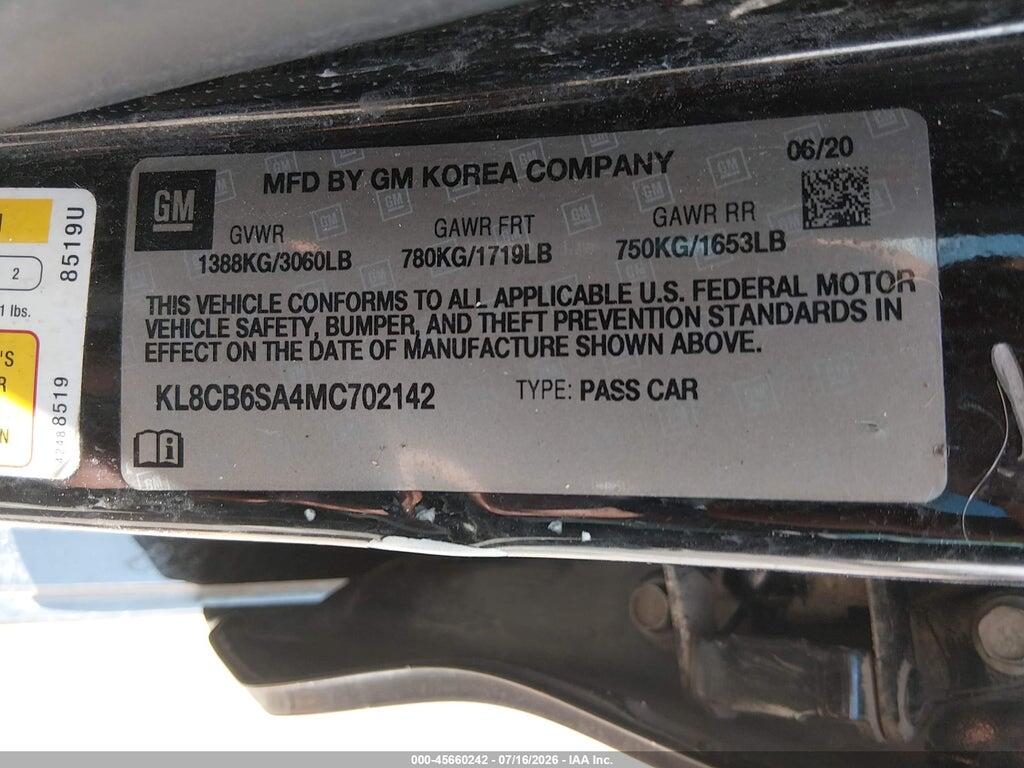 KL8CB6SA4MC702142 2021 CHEVROLET SPARK photo no. 9