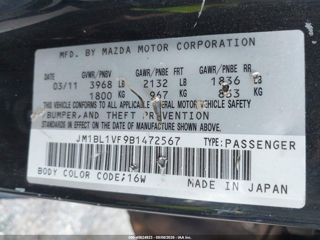 JM1BL1VF9B1472567 2011 MAZDA MAZDA3 photo no. 9