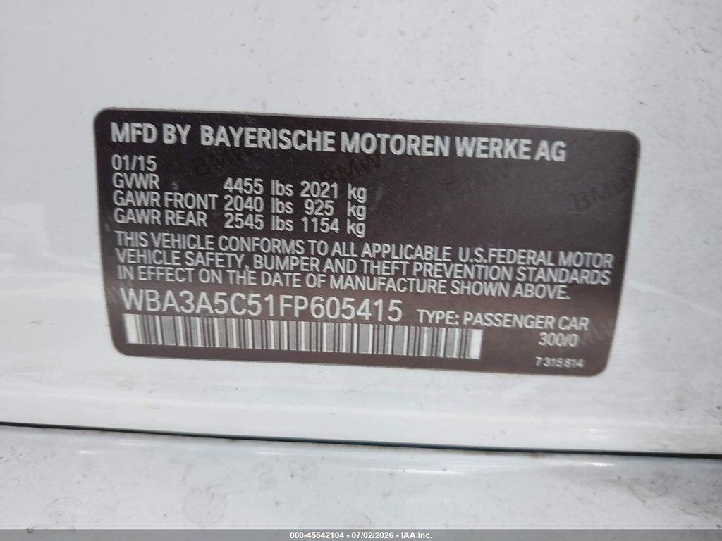 WBA3A5C51FP605415 2015 BMW 328I photo no. 9