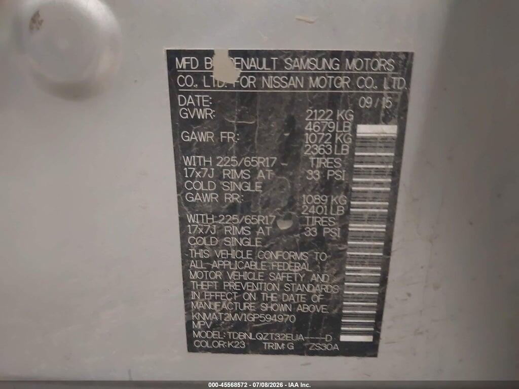 KNMAT2MV1GP594970 2016 NISSAN ROGUE photo no. 9