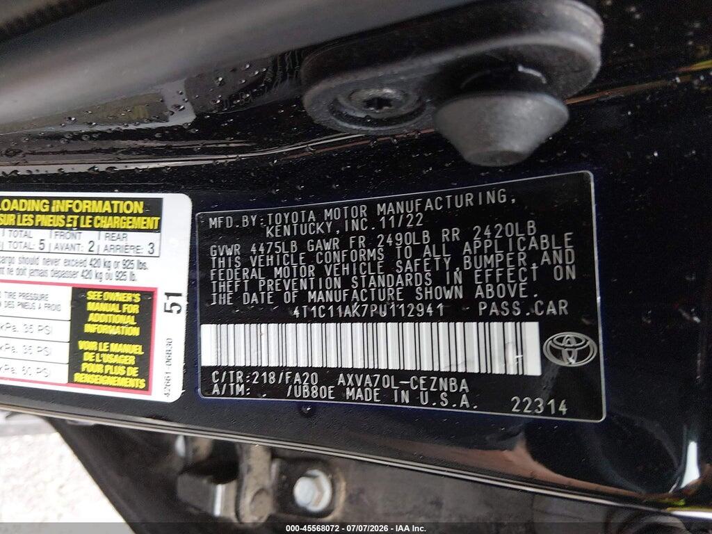 4T1C11AK7PU112941 2023 TOYOTA CAMRY photo no. 9