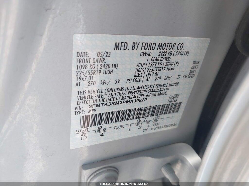 3FMTK3RM2PMA39920 2023 FORD MUSTANG MACH-E photo no. 9