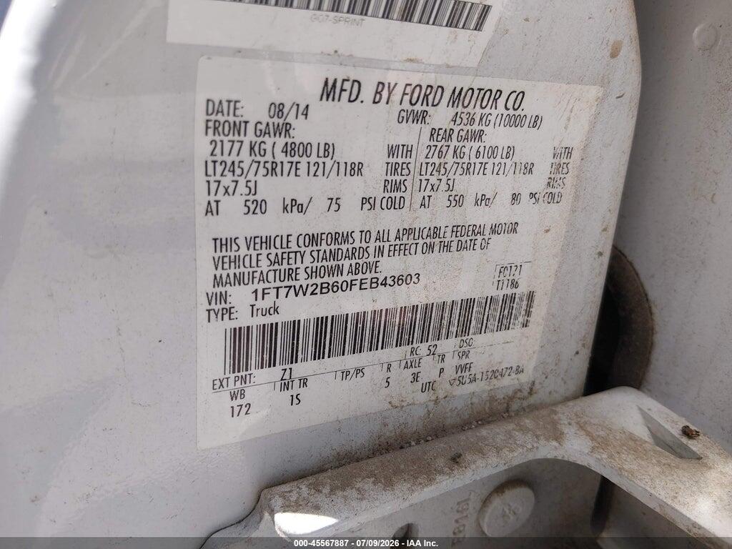 1FT7W2B60FEB43603 2015 FORD F-250 photo no. 9