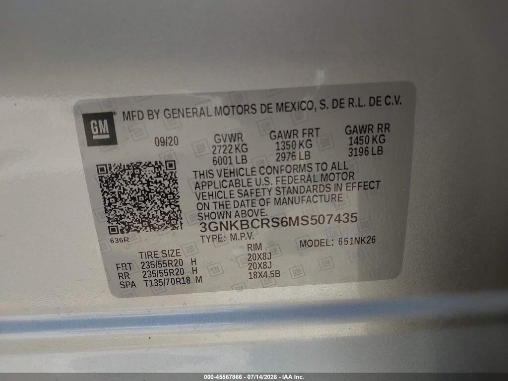 3GNKBCRS6MS507435 2021 CHEVROLET BLAZER photo no. 9