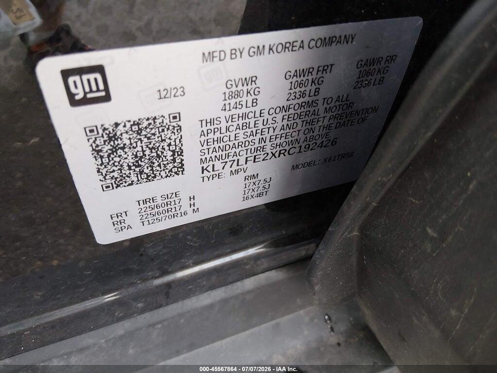 KL77LFE2XRC192426 2024 CHEVROLET TRAX photo no. 9