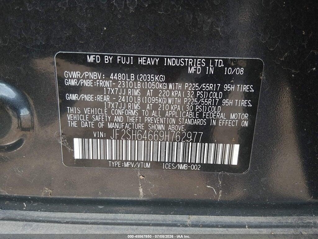 JF2SH64669H762977 2009 SUBARU FORESTER photo no. 9