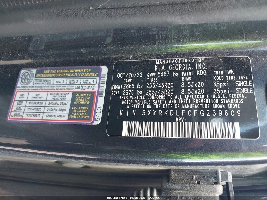 5XYRKDLF0PG239609 2023 KIA SORENTO photo no. 9