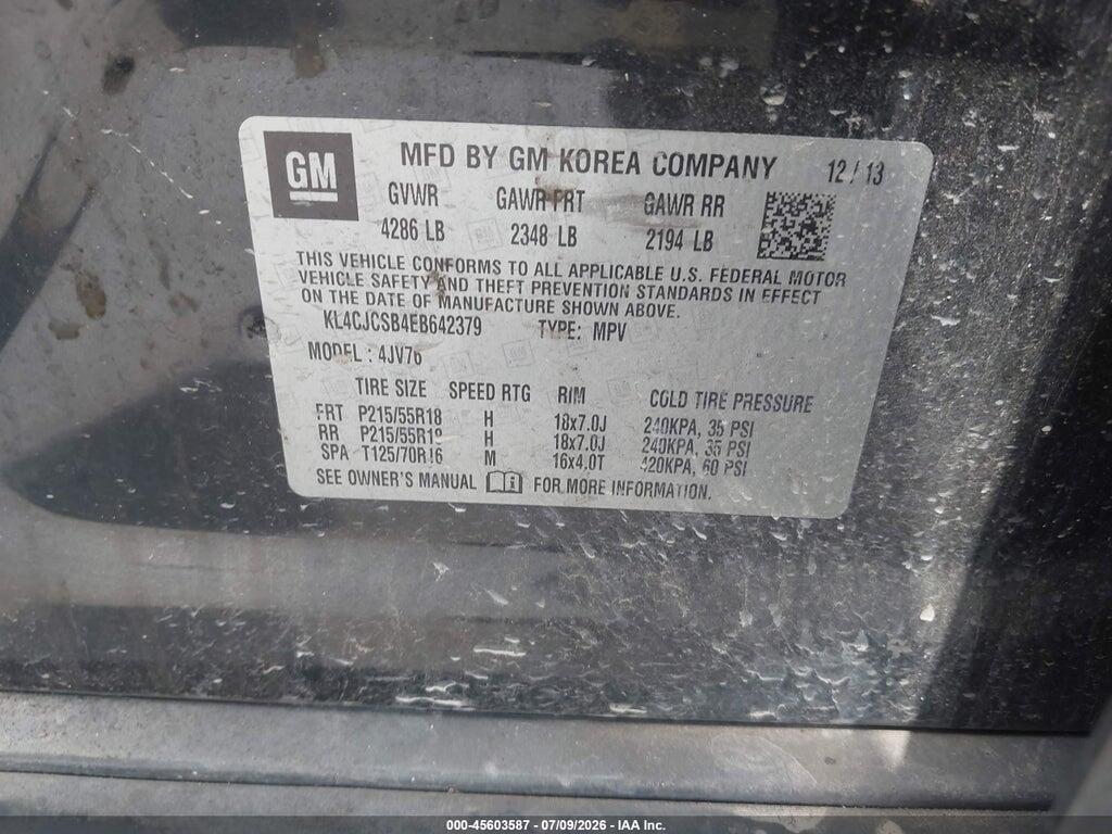KL4CJCSB4EB642379 2014 BUICK ENCORE photo no. 9