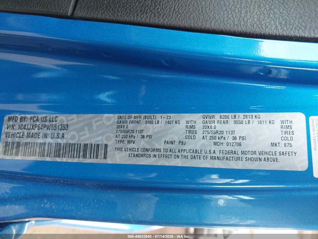 1C4JJXP64PW651353 2023 JEEP WRANGLER 4XE photo no. 9