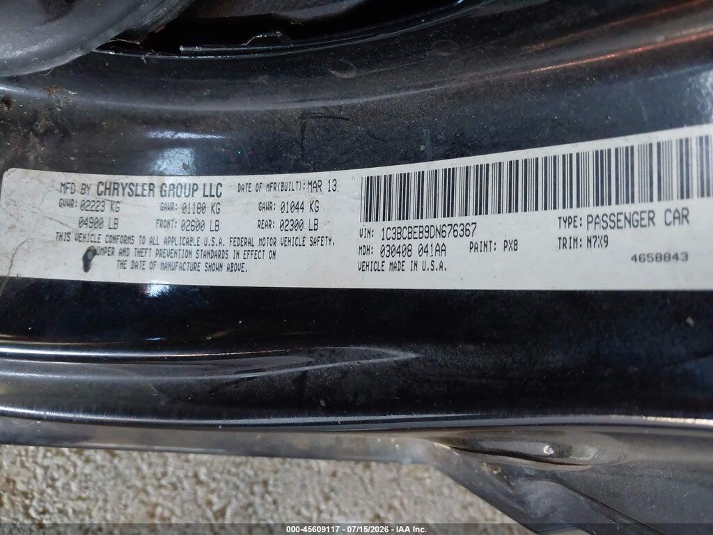 1C3BCBEB9DN676367 2013 CHRYSLER 200 photo no. 9