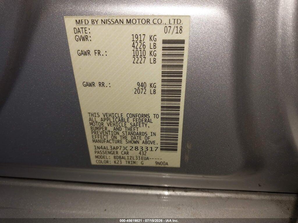 1N4AL3AP7JC283317 2018 NISSAN ALTIMA photo no. 9
