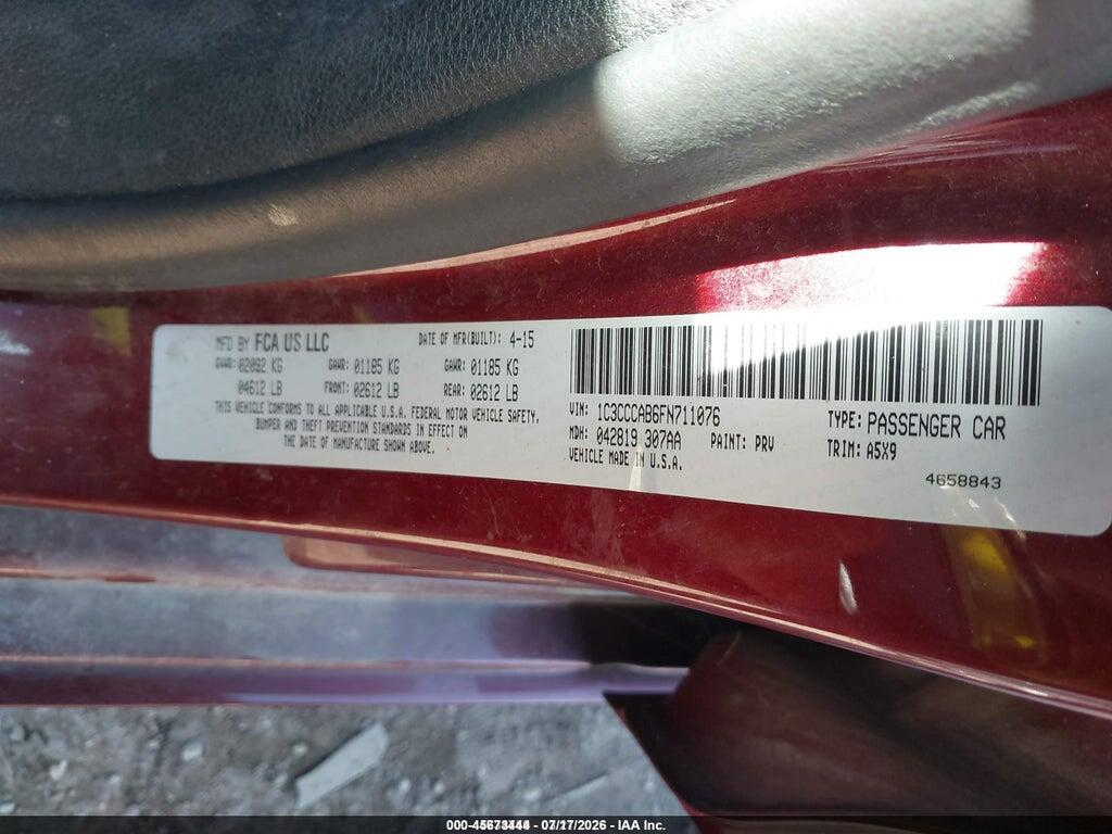1C3CCCAB6FN711076 2015 CHRYSLER 200 photo no. 9