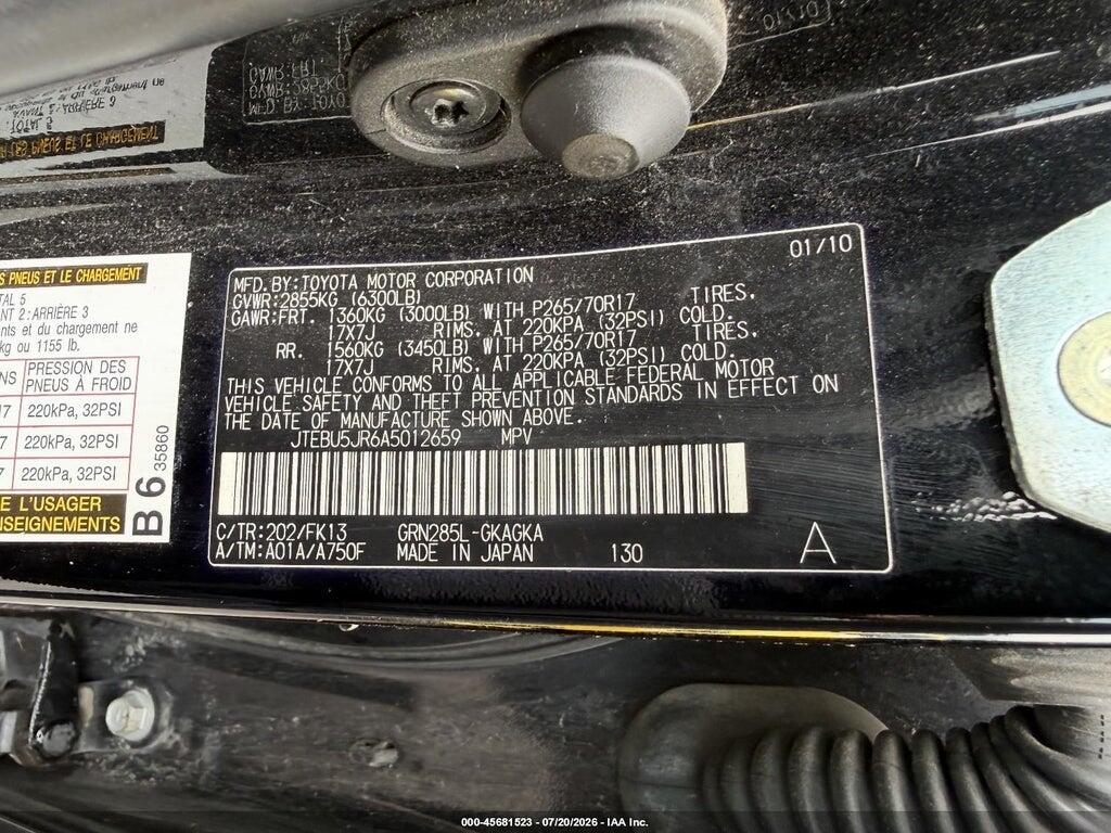 JTEBU5JR6A5012659 2010 TOYOTA 4RUNNER photo no. 9