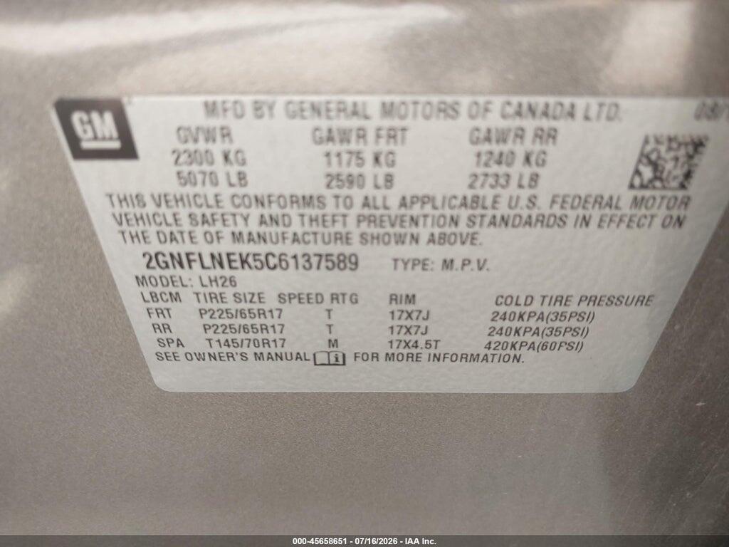 2GNFLNEK5C6137589 2012 CHEVROLET EQUINOX photo no. 9