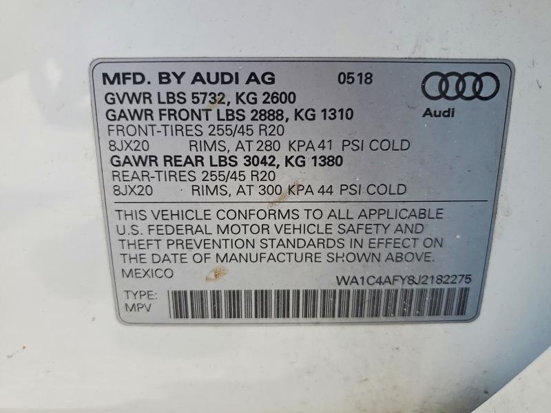 2018 AUDI SQ5 PRESTIGE — Фото 13 из 13