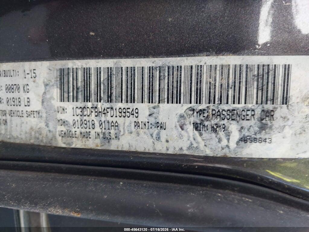 1C3CDFBH4FD199549 2015 DODGE DART photo no. 9