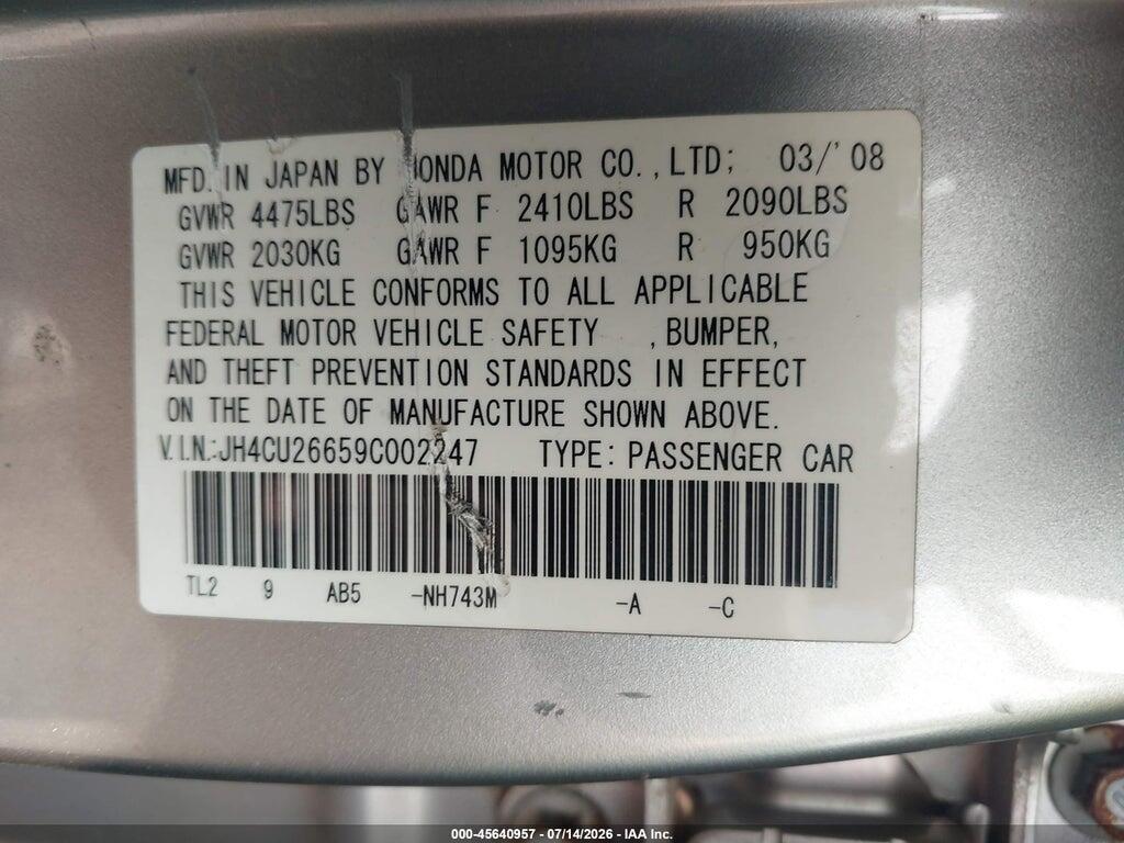JH4CU26659C002247 2009 ACURA TSX photo no. 9