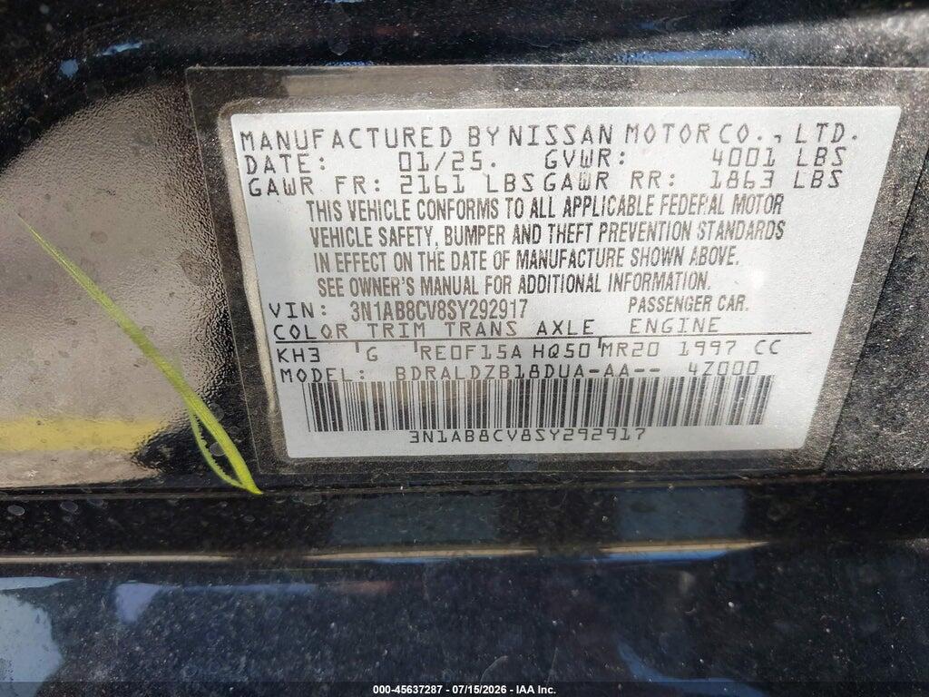 3N1AB8CV8SY292917 2025 NISSAN SENTRA photo no. 9