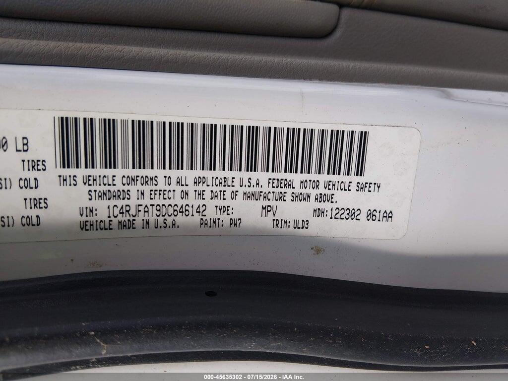 1C4RJFAT9DC646142 2013 JEEP GRAND CHEROKEE photo no. 9