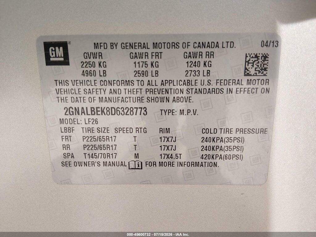 2GNALBEK8D6328773 2013 CHEVROLET EQUINOX photo no. 9