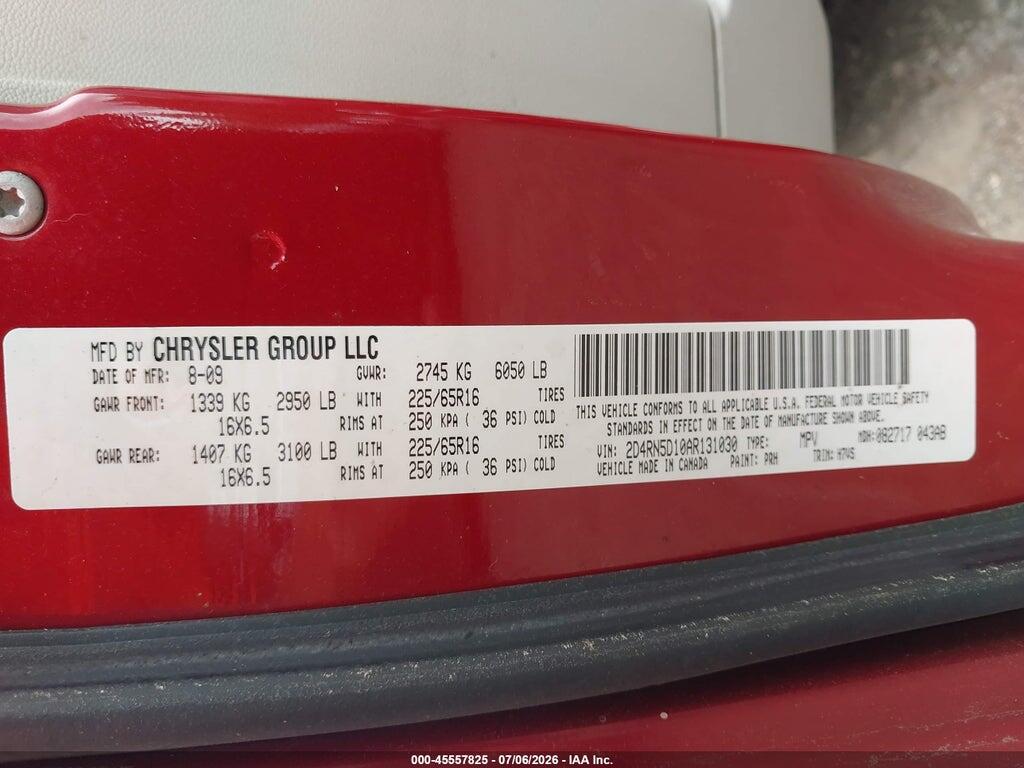2D4RN5D10AR131030 2010 DODGE GRAND CARAVAN photo no. 9