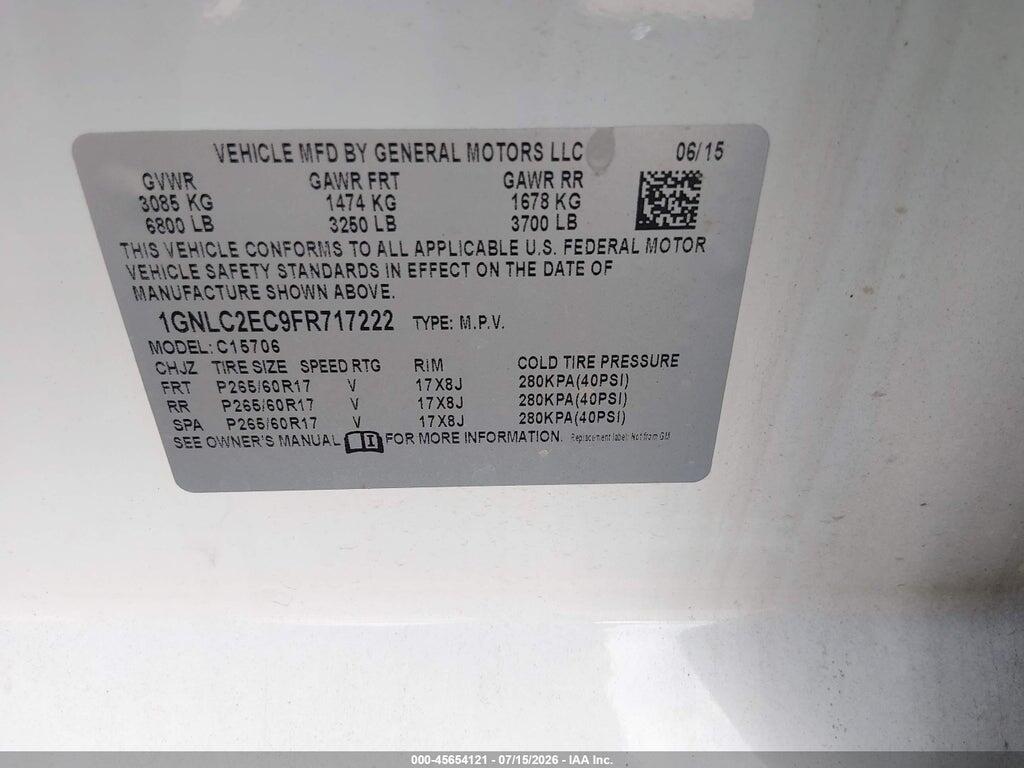 1GNLC2EC9FR717222 2015 CHEVROLET TAHOE photo no. 9