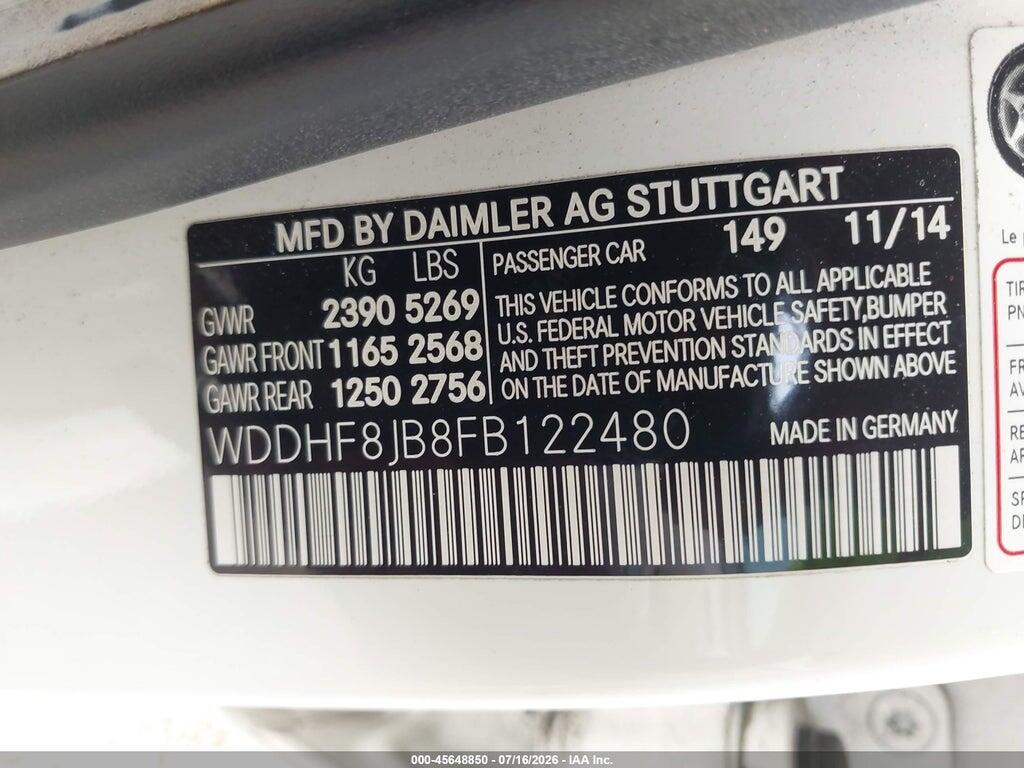 WDDHF8JB8FB122480 2015 MERCEDES-BENZ E 350 photo no. 9