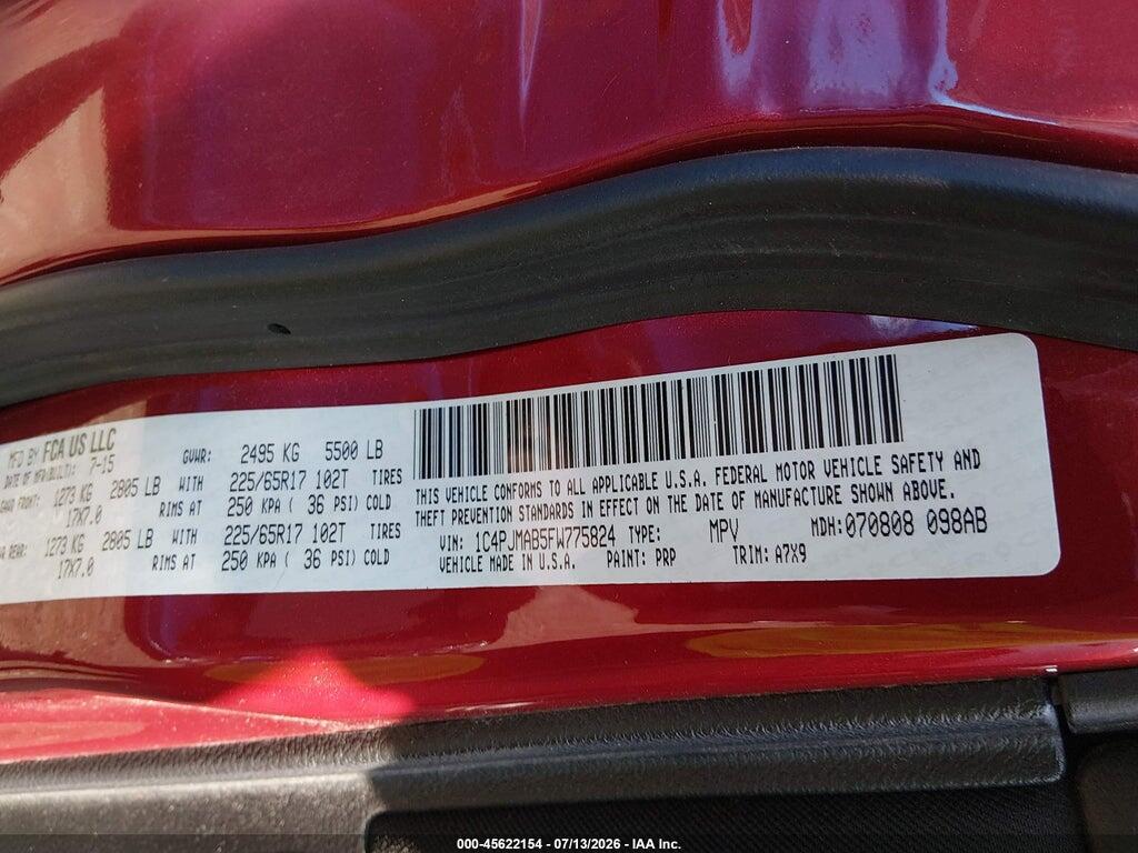 1C4PJMAB5FW775824 2015 JEEP CHEROKEE photo no. 9