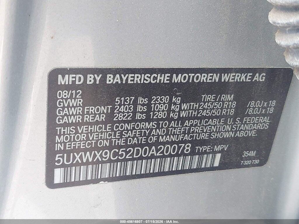 5UXWX9C52D0A20078 2013 BMW X3 photo no. 9