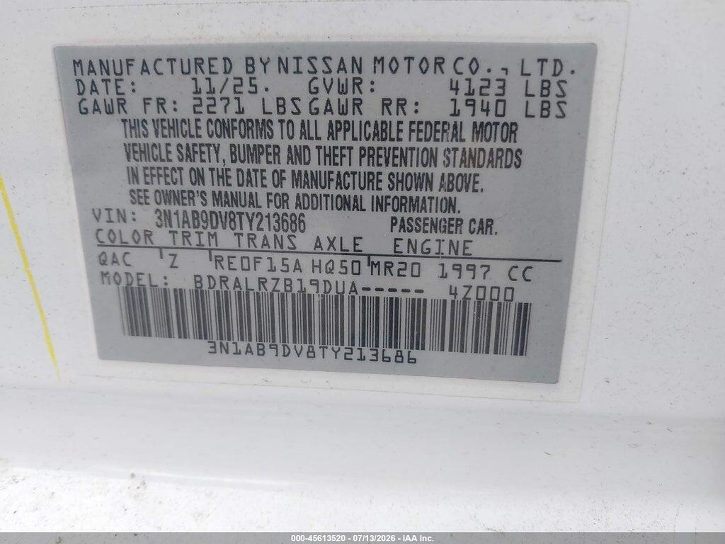 3N1AB9DV8TY213686 2026 NISSAN SENTRA photo no. 9