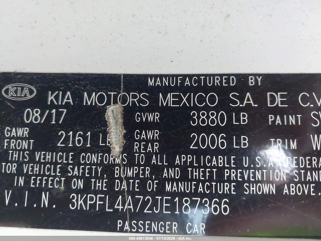 3KPFL4A72JE187366 2018 KIA FORTE photo no. 9