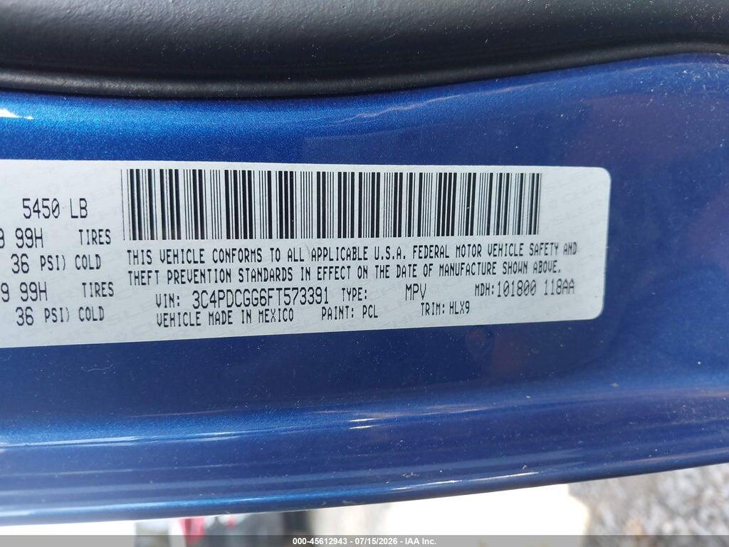 3C4PDCGG6FT573391 2015 DODGE JOURNEY photo no. 9