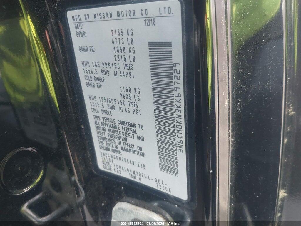 3N6CM0KN3KK697229 2019 NISSAN NV200 photo no. 9