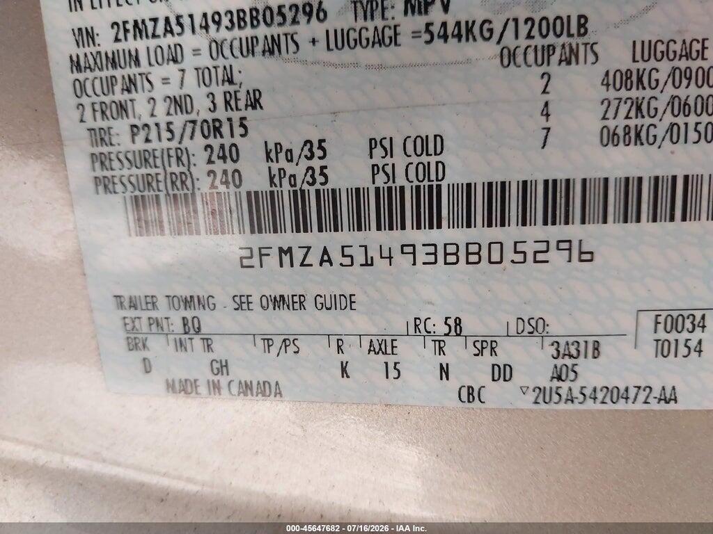 2FMZA51493BB05296 2003 FORD WINDSTAR photo no. 9