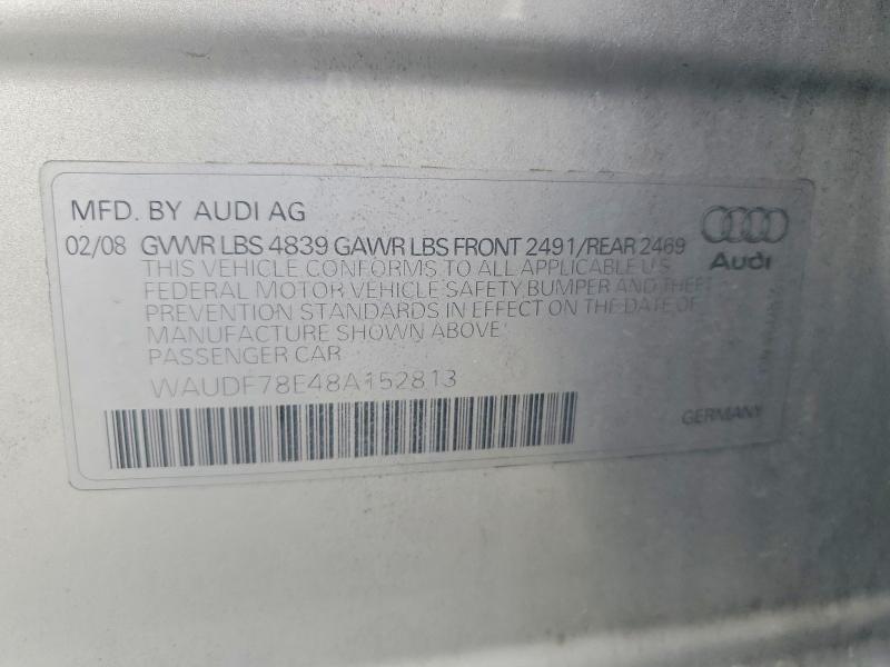 WAUDF78E48A152813 2008 AUDI A4 photo no. 12