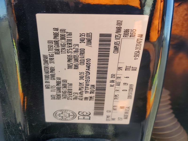 1FTFW1EG7GFA40510 2016 FORD F150 photo no. 12