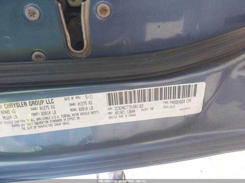 2C3CA6CT7BH581163 2011 CHRYSLER 300C photo no. 9