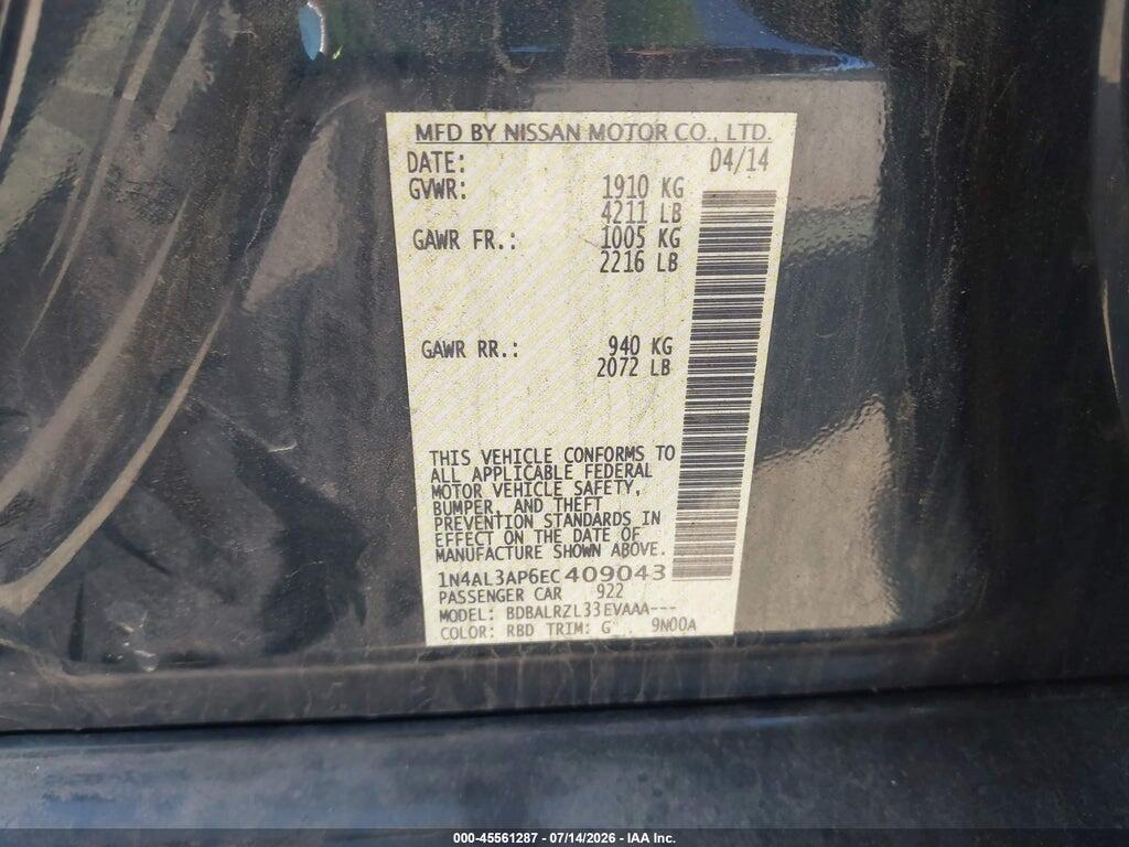 1N4AL3AP6EC409043 2014 NISSAN ALTIMA photo no. 9